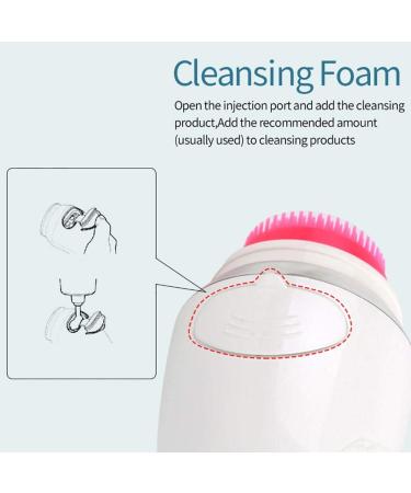 Electric Facial Body Cleaning Brush Electric Face Brush Wireless Charging Cleaning Brush Multi-Function Massager Blackhead Removal Acne Pore Cleaning Waterproof with 4 Replaceable Heads - Buy Online on SooperMarket.com