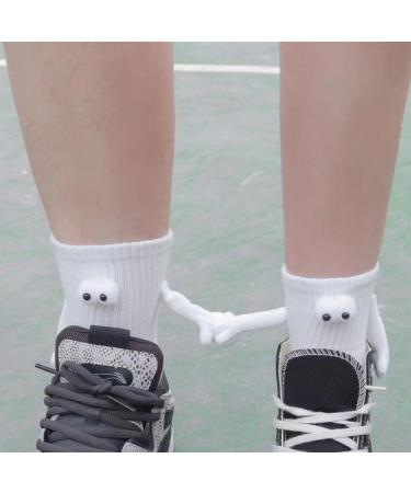 LONGLUAN Couple Holding Hands Funny Magnetic Suction 3D Doll Matching Socks (2 Pairs) - One Size - Ideal for Couples - Buy Online on SooperMarket.com
