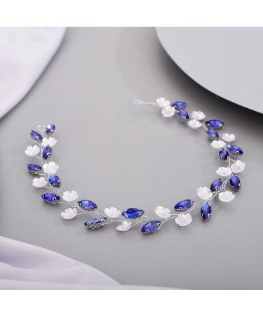 Chargances Blue Crystal Rhinestone Headband - Bridal Prom Hair Accessory for Women & Girls - Buy Online on SooperMarket.com