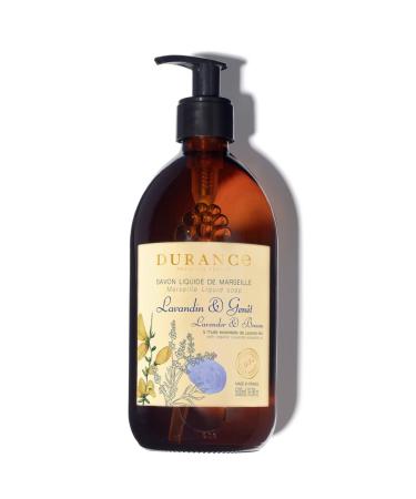Durance Lavender & Broom Marseille Liquid Soap 500ml Paraben-Free Hand & Body Wash With Olive Oil & Red Rice Extract Vegan Friendly Shower Gel
