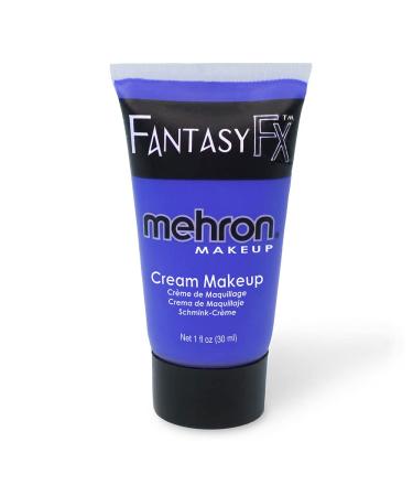 Mehron Makeup Fantasy FX Cream Makeup | Water Based Halloween Makeup | Blue Face Paint & Body Paint For Adults 1 fl oz (30ml) (Blue)