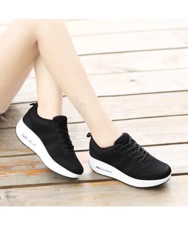 Sistke Women's Outdoor Sneakers - Lightweight Breathable Plateau Sports Shoes - Mesh Running & Street Shoes in Black (Size 36 EU) - Buy Online on SooperMarket.com