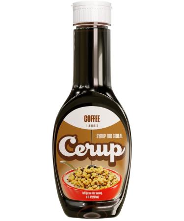 Coffee Flavored Cerup. Syrup for Cereal. Delicious breakfast for kids and adults. Make boring cereal fun with a touch of sweetness. Many tasty flavors! Delicious breakfast idea!