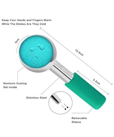 Stainless Steel Ice Roller Massager for Face, Neck & Eyes | Green Globes for Face | Dark Circles, Puffiness, Wrinkles, Collagen Boost - Innovative Skin Care Tool - Buy Online on SooperMarket.com