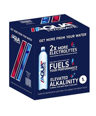 AQUAhydrate Electrolyte Enhanced Water pH9+ 33.8 fl oz - Pack of 12 - Buy Online on SooperMarket.com