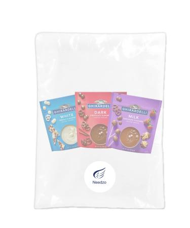 Ghirardelli Melting Chocolate Wafers Variety Pack - Halloween Baking and Dipping Set - Dark, White, Milk Chocolates - 10 oz (Set of 3) - Buy Online on SooperMarket.com
