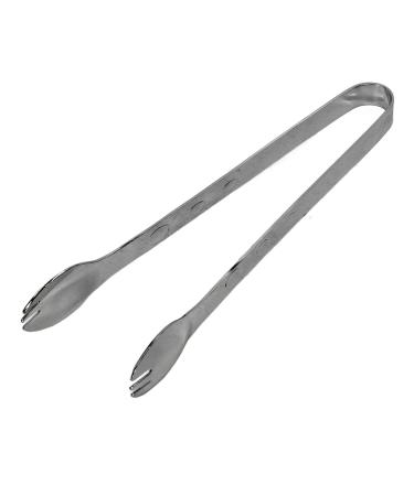 Long kitchen tweezers made of stainless steel perfect stop when cooking versatile with precision -toothed tips (black flattened)
