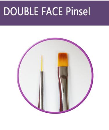 Double Face Brush 2in1 - White Synthetic Gel & Nail Art Brush for Painting & Application - Buy Online on SooperMarket.com