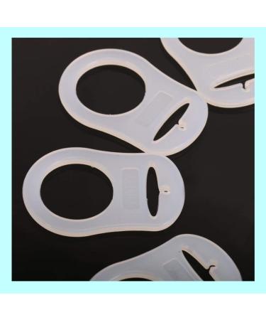SouiWuzi 10pcs Ring Button Pacifier Adapter | White Silicone Baby Dummy Holder & Clip | International Shipping Available - Buy Online on SooperMarket.com
