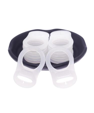 10pcs White Silicone Adapter Rings for Button Style Baby Pacifier Clips - Buy Online on SooperMarket.com