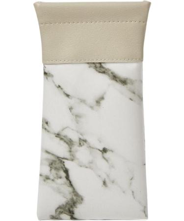 Facynde Water-Repellent Sunglasses Case | Marble PU Leather Squeeze Top Bag for Men & Women - Soft Glasses Case in White - Buy Online on SooperMarket.com
