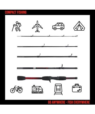 Shop Compact Rucksack Travel Fishing Rod Series (182 cm) - Lightweight Durable 5-Section Rods for Freshwater & Saltwater Fishing - Buy Online on SooperMarket.com