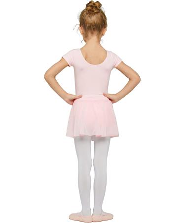 MdnMd Toddler Girls Ballet Leotard with Skirt | Short Sleeve Dance Dress Ballet Pink 4-5T - Buy Online on SooperMarket.com