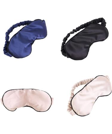 Zeiwohndc Double Sided Imitation Silk Satin Sleep Eye Mask - Women's Solid Color Anti-Aging Skin Care Blindfold with Elastic Band - Buy Online on SooperMarket.com