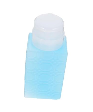 HAPINARY Alcohol Dispenser Makeup Remover Container Push down Pump Dispenser Nail Polish Remover Dispenser Pump Mini Water Dispenser Nail Polish Remover Bottle Plastic Travel Gel Square 6x5x13cm Blue