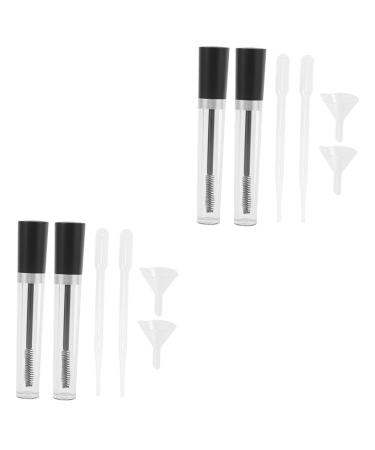 Healeved 4 Sets Empty Mascara Tube Clear Mascara for Eyelashes Volume Clear Eyelash Mini Funnel Plastic