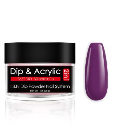 Dip Powder Purple (Added Vitamin & Calcium) Salon Quality Fine Dip Powder Nail Art Powder for DIY French Manicure At Home, Odor-Free, Long-Lasting, No Nail Lamp Needed (79)
