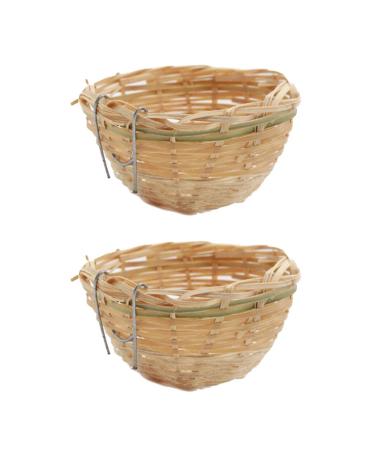 2pcs Bamboo Canary Nest toy Finch Breeding Nesting Hanging Onto Cage