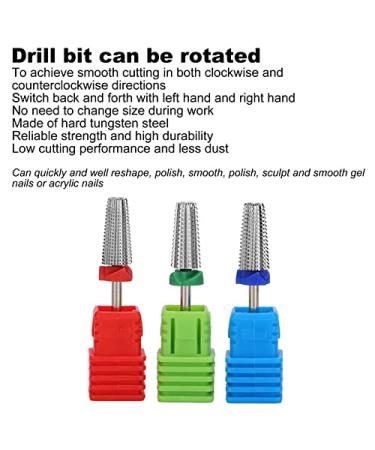 3PC Safety Nail Drill Set - Professional Polishing Tools for Acrylic & Gel Nails | Medium-Fine Coarse Bits (Silver) - Ideal for Nail Art & Care - Buy Online on SooperMarket.com