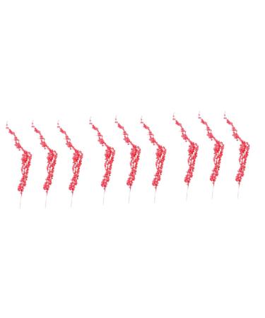 HOMSFOU 9 pcs crafts branch christmas tree red fruit christmas berry spray crafts berry picks dragon beard Foam berry decorate Christmas Red Berry Twig Stem Accessories red berries