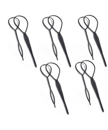 PiniceCore 10Pcs Hair Braid Accessories Ponytail Styling Maker Clip Topsy Tail Loop Hair Kit For Ponytail Tail