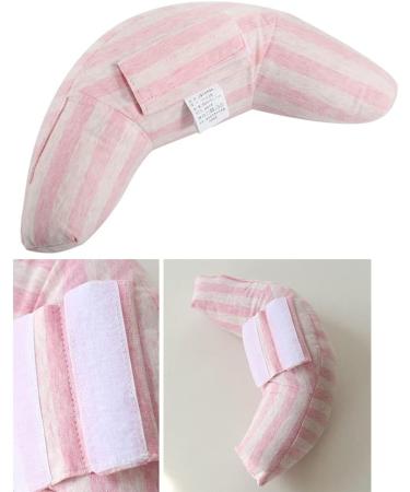 Kids Car Travel Pillow - Neck Support & Seat Belt Cushion for Toddlers - Pink Stripe - Buy Online on SooperMarket.com