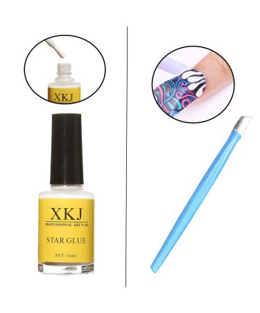 Kalolary 20 Color Starry Sky Nail Foil Set with Nail Glue - Holographic Transfer Stickers for DIY Nail Art at Home or Salon - Buy Online on SooperMarket.com