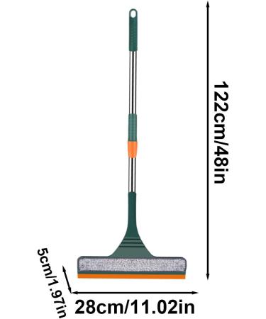 Window Glass Wiper | Adjustable Length Mirror Cleaner Tool | Window Cleaning Tool Reusable Glass Washing Equipment with Extension Handle Window Shower Cleaning Tool for Mirror Green - Buy Online on SooperMarket.com