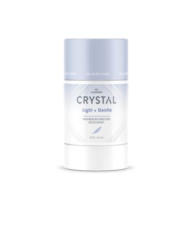 Crystal Magnesium Solid Stick Natural Deodorant  Non-Irritating Aluminum Free Deodorant for Men or Women  Safely and Effectively Fights Odor  Baking Soda Free Light + Gentle (2.5 oz) 2.50 Ounce (Pack of 1)
