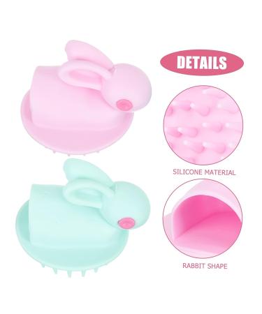 Kisangel 8 Pcs Rabbit Head Scrubber Stimulation Massage Hair Brushes - Silicone Baby Scalp Massager Shampoo with Handle for Cleaning - Adorable Design - 6.7X6CMx4pcs - Buy Online on SooperMarket.com