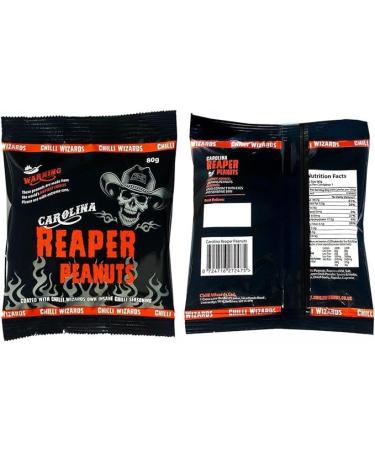Reaper Peanuts Hot as Hell Seasoned Peanuts 2 x 80g Carolina Reaper Hottest Chilli In The World