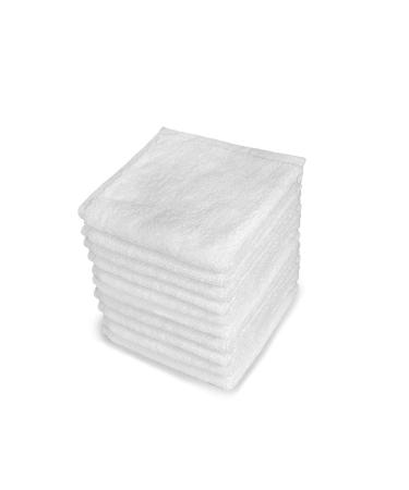 Pacific Linens Soft washcloths for face Hand Fingertip Towels 12 Pack 100% Cotton White 12x12 inch for Kids wash Cloths for Body and face 12 Pack Sets