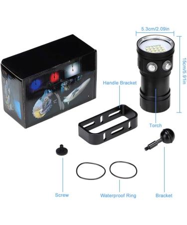 Eecoo Diving Flashlight | 18000 Lumen IPX8 Waterproof Torch for Scuba Dive | 500M Range, 7 Modes | Underwater LED Flashlight for Outdoor Water Sports - Buy Online on SooperMarket.com