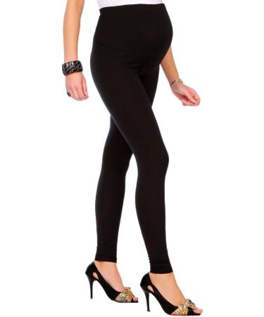 FUTURO FASHION Women's Maternity Leggings | Full Ankle Length Cotton Pregnancy Pants | Belly Support | Size 8-22 | Black - Buy Online on SooperMarket.com