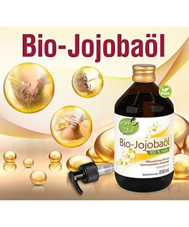 Kopp Vital Bio-Jojoba l 250ml | Vegan & 100% Organic | Moisture Regulating Plant Oil for Skin Care | Non-GMO - Buy Online on SooperMarket.com