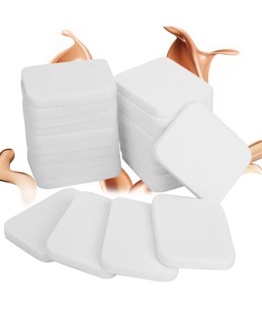 Sliverdew Powder Puff Sponge 20 Pieces Makeup Sponges Makeup Sponge Square Pads Cosmetic Applicators White Cosmetic Tool for Cleaning Face Liquid Foundation