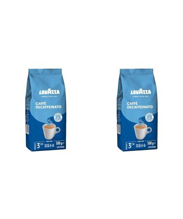 Lavazza Caff Decaffeinato Coffee Beans Ideal for Espresso or Superautomatic Coffee Machines Aromatic Notes of Dried Fruits Arabica and Robusta Intensity 3/10 Medium Roasting 500g (Pack of 2)