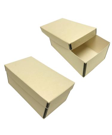 Lineco Tan Photo Snapshot Photo Card File Box with Removable Lid 4"X6"X12". Bulk Storage of Negatives Prints Films Museum Level Archival Storage Box. Protects Photos & Negative 2 Pack 4"x6"x12" (2 Pack) Tan