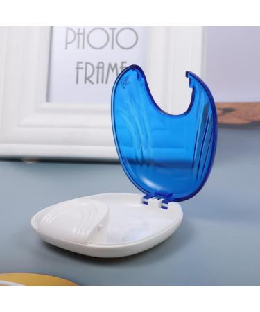 Press-to-Open Retainer Case Portable Denture Box Teeth Retainer Box False Teeth Container for Denture Braces Mouth Guard (Blue) - Buy Online on SooperMarket.com