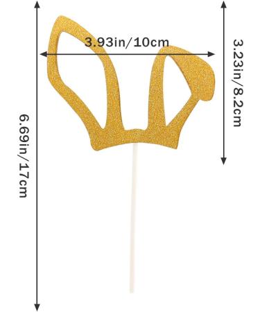 1 Pack Cute Easter Theme Cupcake Topper Decorative Cake Toppers Easter Festival Party Supplies Gold RabbitsLM - Buy Online on SooperMarket.com