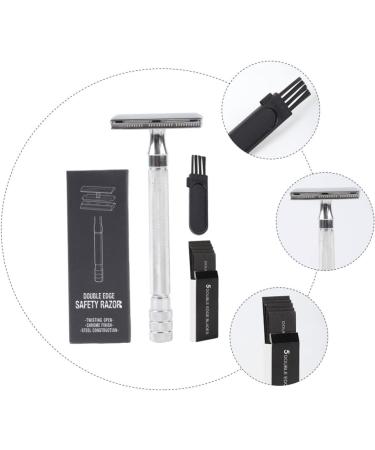 Angoily 3 Sets Manual Razor & Travel Bottles | Silicone Mustache & Double-Sided Face Razor - Durable & Portable - Buy Online on SooperMarket.com