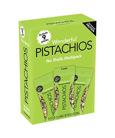 Wonderful Pistachios No Shells Roasted and Salted Nuts 0.75 Ounce (Pack of 9)
