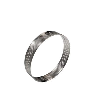 ABOOFAN 1pc Nonstick Circle Cake Perforated Round Bking Mold Stainless Steel Cake Mold Cookie Baking Dessert Ring Tool Mini Cake Fruitcake Cookies Cake Ring Food Non Stick Silver 10*10CM