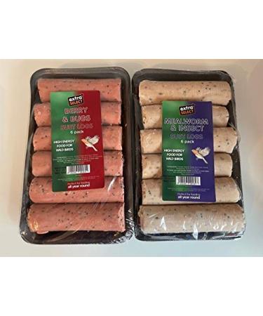 Wild Bird Suet Logs Variety Pack of 2 (12 Logs)