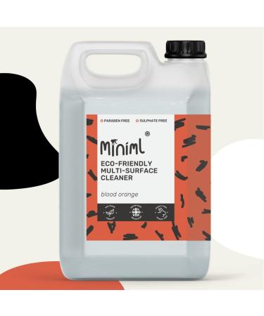 Miniml Eco Multi-Surface Cleaner 5L Refill - Blood Orange Scented | Natural Plant-Based, Vegan & Cruelty-Free Formula | For All Surfaces, Floors, Walls, Glass, Kitchen, Bathroom - Buy Online on SooperMarket.com
