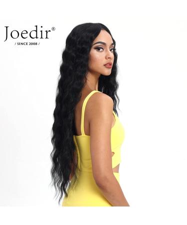 Joedir 30'' Long Wavy Synthetic Lace Front Wig with HD Transparent Lace - 130% Density (Black) - 30 Inch - Buy Online on SooperMarket.com