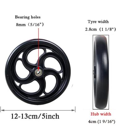 Wheelchair Front Wheel 5Inch 6Inch 8Inch Wheelchair Front Wheels Manual Wheelchair Replacement Wheels Solid Wheels 1 Pair/Black/6Inch(5Inch) 5Inch Black - Buy Online on SooperMarket.com