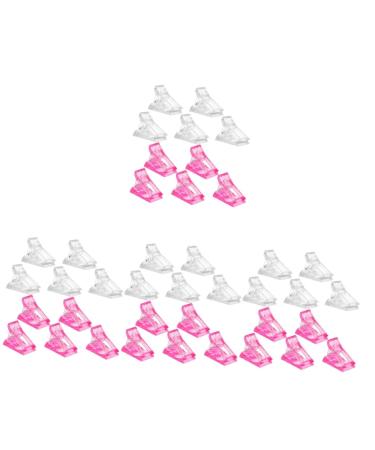 Mikinona Manicure Tools 48 pcs Finger Tip Fixing Clamps and UV Accessories Gel Curve Manicure Quick Poly A Salon Home Kit Tool Pink Nails Forms Clips Art Fixation Pinching Fiberglass 1 count (Pack of 1) White Pinkx4pcs