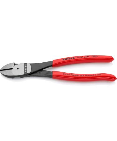 Knipex High Leverage Diagonal Cutter black atramentized plastic coated 200 mm 74 01 200 Grips Plastic Coated Red 200 mm atramentized standard packaging