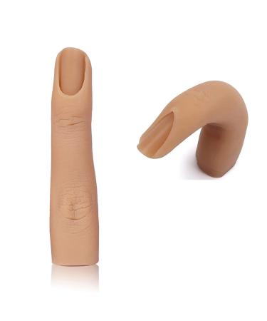 PPVWEY Silicone Nail Training Finger Bendable Practice Fingers for Acrylic Nails Flexible Fake Training Finger for Nails Practice Art DIY (3#)